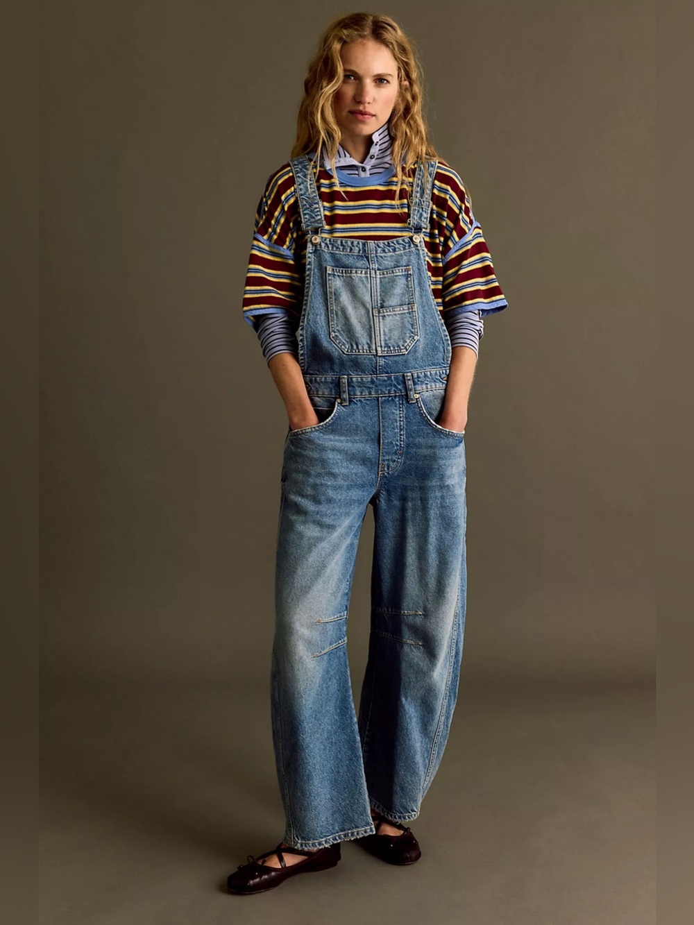 NWT! Free People We The Free Good Luck Barrel Overalls Sz XL